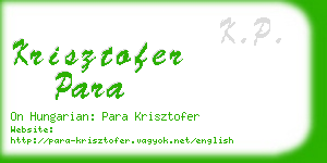 krisztofer para business card